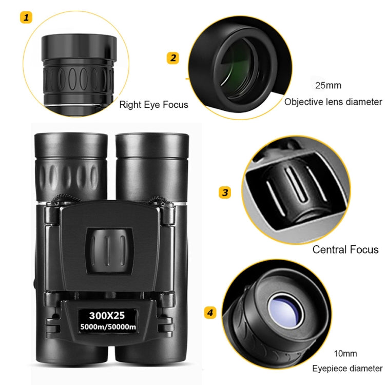 HD Powerful Folding Binoculars for Hunting Outdoor Camping, 200 x 25 Standard, 200 x 25 With Phone Clip, 500 x 25 Standard, 500 x 25 With Phone Clip, 3000 x 22 Standard, 3000 x 22 With Phone Clip