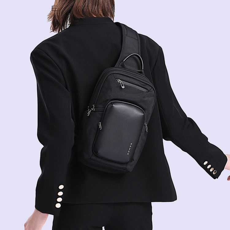 BANGE BG-7718 Mens Satchel Chest Bag Large Capacity Sports Casual Single-Shoulder Backpack