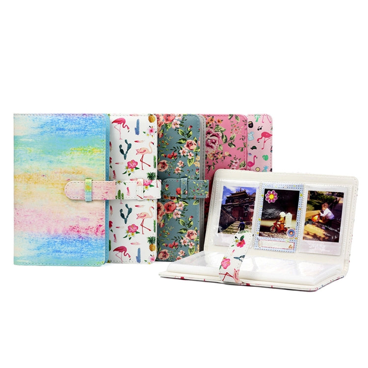 For Polaroid Mini11 3 Inch PU Photo Album Bank Card Stamp Storage Album, Oil Album, Fairy Palm Firebird, Watermelon Pink, Pink Bottom Rose, Blue Bottom Rose