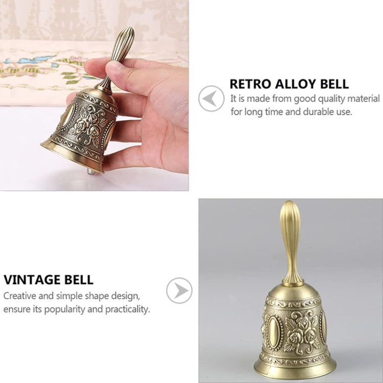 Rose Hand Shaking Bells Metal Crafts Ornaments Bar Bells, Tin, Bronze, Golden