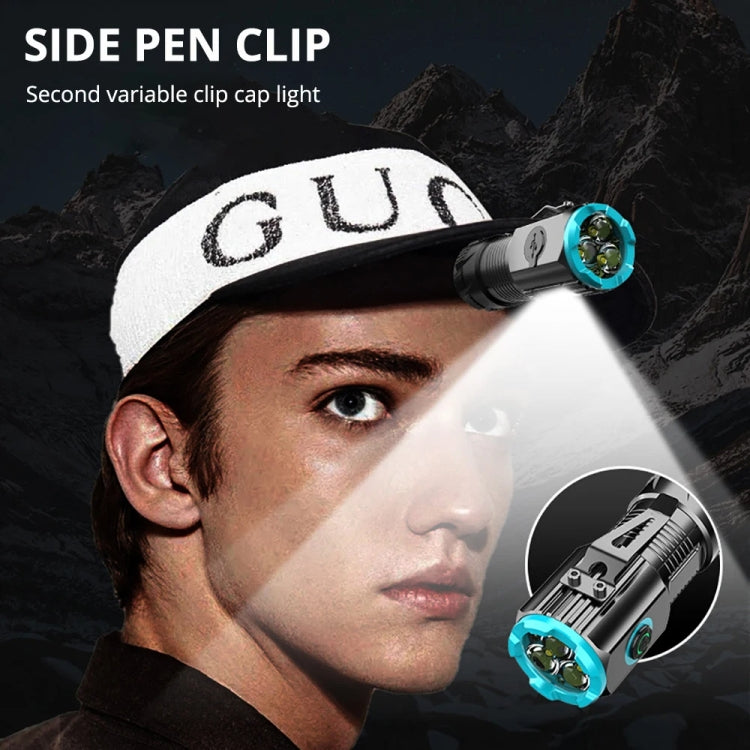Mini Outdoor Dual Light Source Magnetic Hat Clip Multifunctional Portable Flashlight, X26