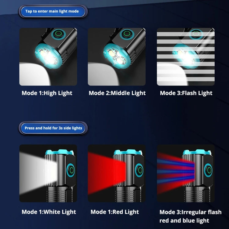 Mini Outdoor Dual Light Source Magnetic Hat Clip Multifunctional Portable Flashlight, X26