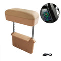 Car Wireless Charging Armrest Box Multifunctional Seat Crack Storage Box, Beige, Black White Line, Black Red Line, Black Line, Brown, Grey