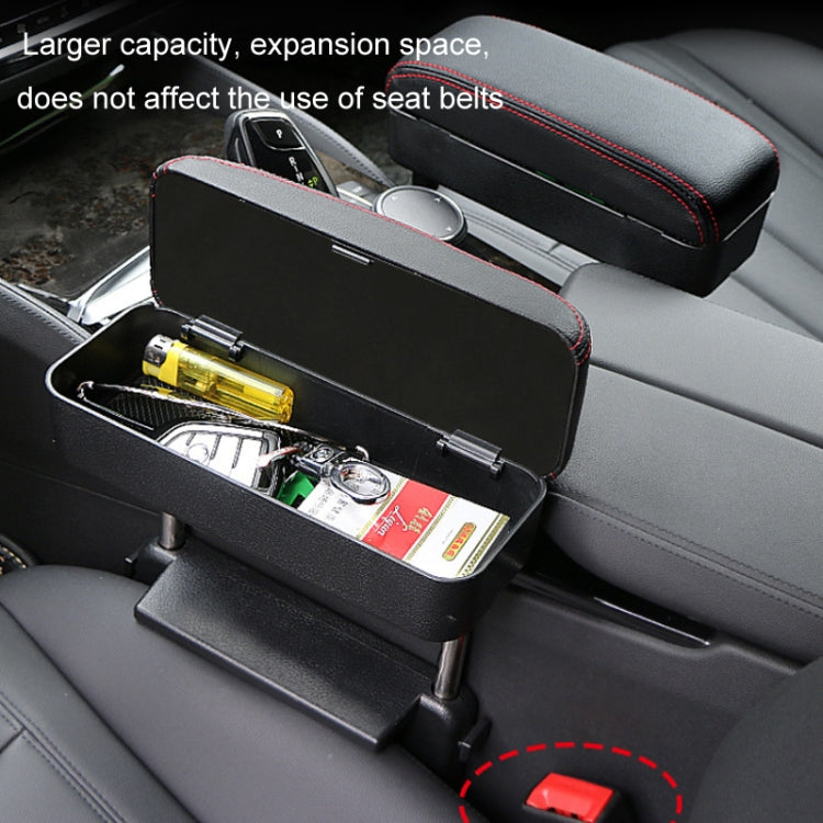 Car Wireless Charging Armrest Box Multifunctional Seat Crack Storage Box, Beige, Black White Line, Black Red Line, Black Line, Brown, Grey