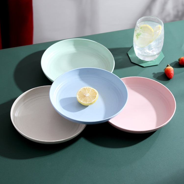 10 inch Wheat Straw Plastic Disk Round House Disk Fruit Plate, 10 inch