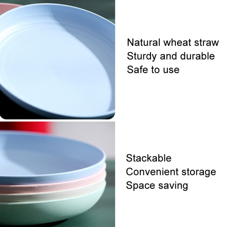10 inch Wheat Straw Plastic Disk Round House Disk Fruit Plate, 10 inch