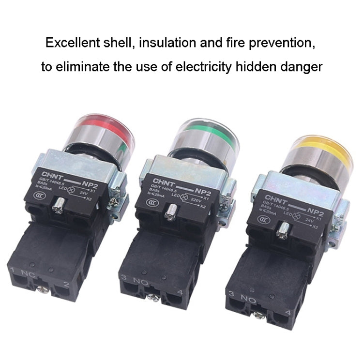 Pushbutton Switches With LED Light Silver Alloy Contact Push Button, CHINT NP2-BW3463/24V 2 NO, CHINT NP2-BW3462/220V 1 NC, CHINT NP2-BW3463/220V 2 NO, CHINT NP2-BW3361/24V 1 NO, CHINT NP2-BW3363/24V 2 NO, CHINT NP2-BW3361/220V 1 NO                    ...