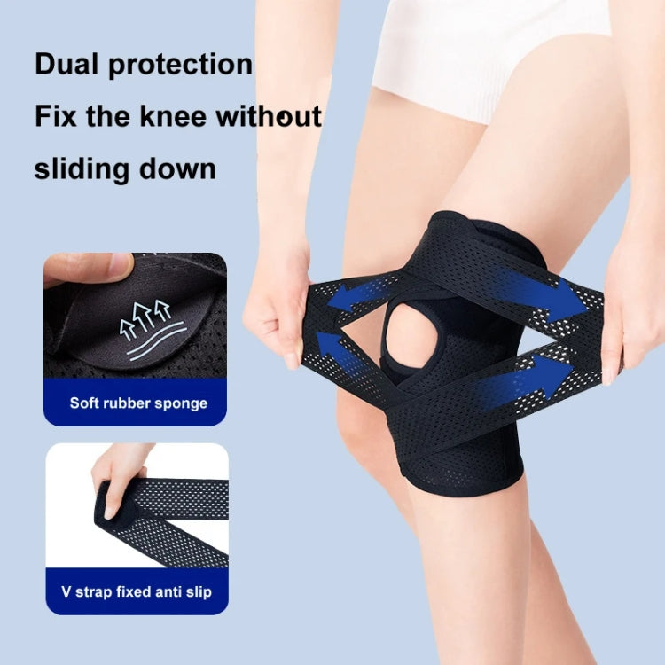 Sixth Generation Breathable Sports Knee Pad Adjustable Outdoor Running Hiking Patella Strap, M, L, XL, XXL