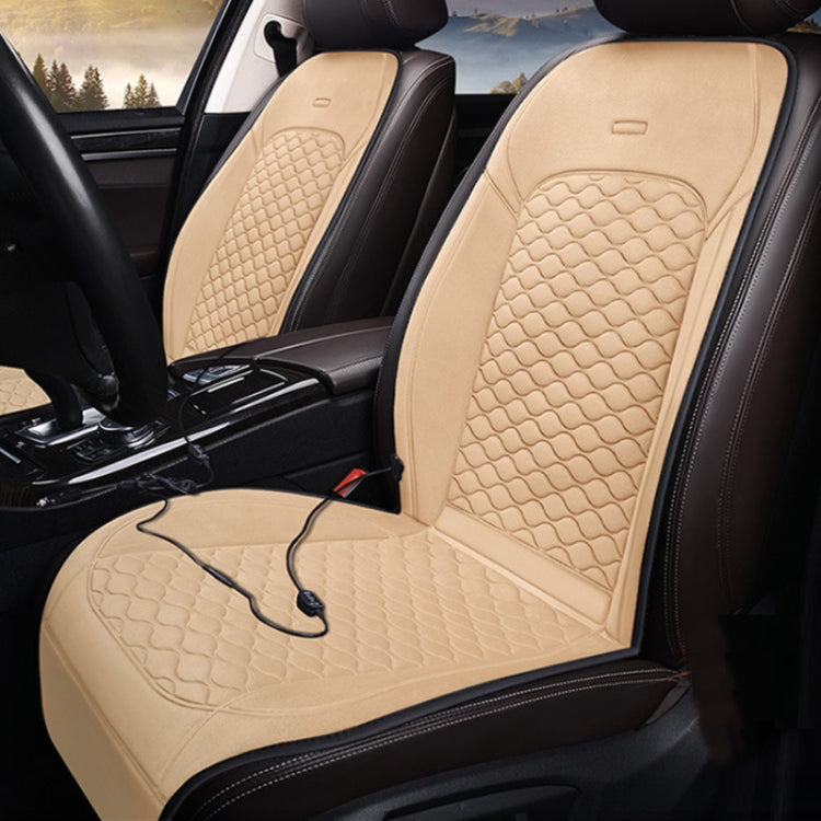 12V Car Winter Electric Heating Short Plush Seat Cushion, Black, Beige, Gray, Brown