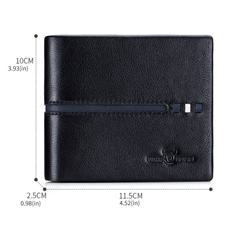 BULL CAPTAIN 0200 Large-capacity First-layer Cowhide Multi-card Slot Wallet RFID Anti-theft Card Holder