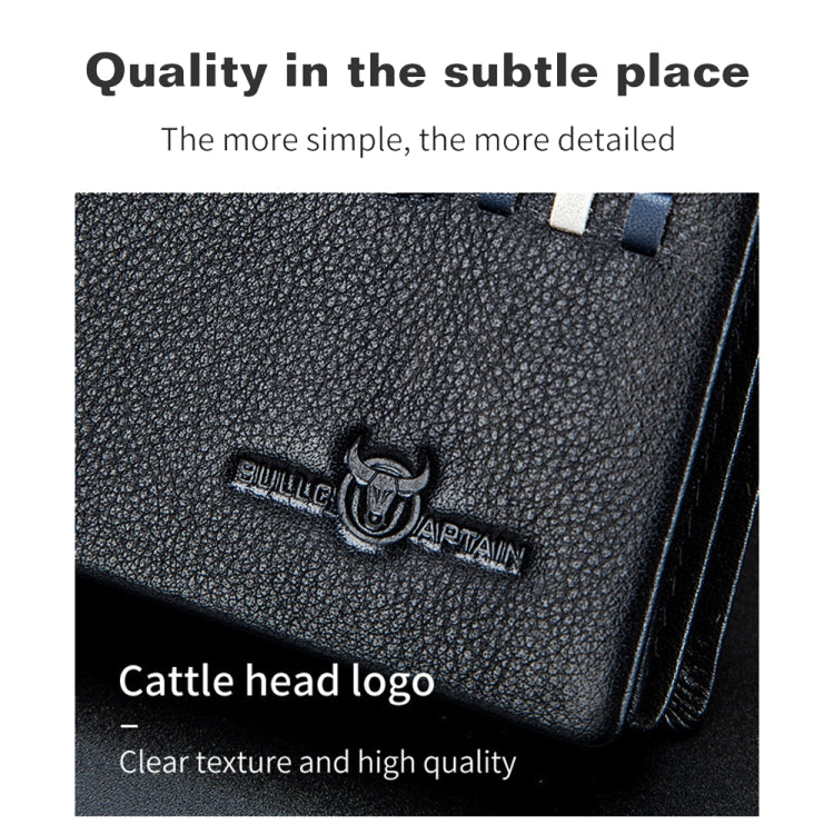 BULL CAPTAIN 0200 Large-capacity First-layer Cowhide Multi-card Slot Wallet RFID Anti-theft Card Holder