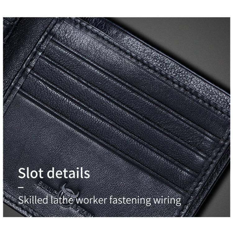 BULL CAPTAIN 0200 Large-capacity First-layer Cowhide Multi-card Slot Wallet RFID Anti-theft Card Holder
