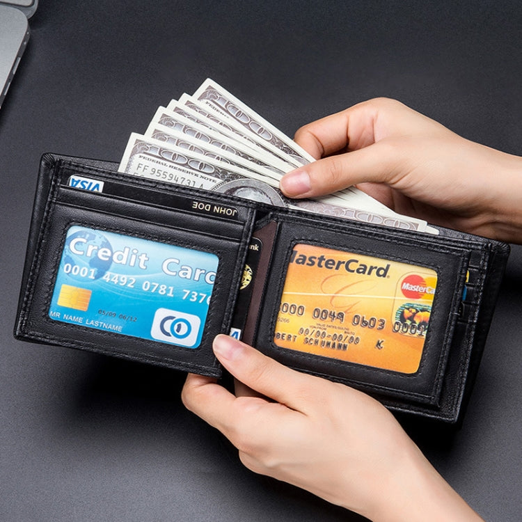 BULL CAPTAIN 0200 Large-capacity First-layer Cowhide Multi-card Slot Wallet RFID Anti-theft Card Holder
