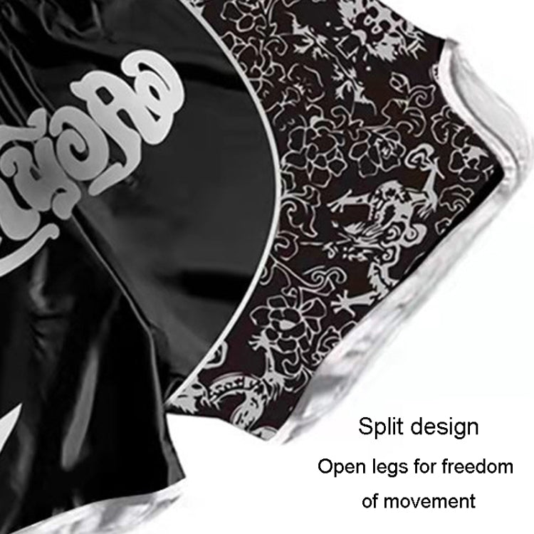 ZhuoAo Boxing Costumes Kids Sparring Fighting Shorts Muay Thai Free Fighting Tights Set, HIT Green, HIT Red, Bright Spot Green, Silvery Dragon Black, Yellow Waist Belt, FIGHT Red Blue