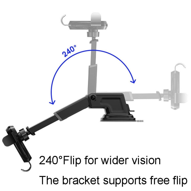 Carbon Fiber Automotive Phone Holder Car Navigation Bracket Telescopic Model, Air Outlet, Suction Stent, 2 In 1