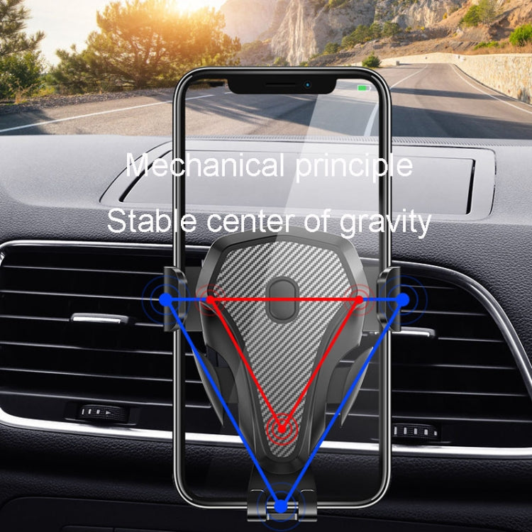 Carbon Fiber Automotive Phone Holder Car Navigation Bracket Telescopic Model, Air Outlet, Suction Stent, 2 In 1