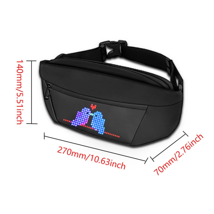 Bluetooth APP Oxford Cloth LED Pocket Outdoor Riding Color LED Waist Bag