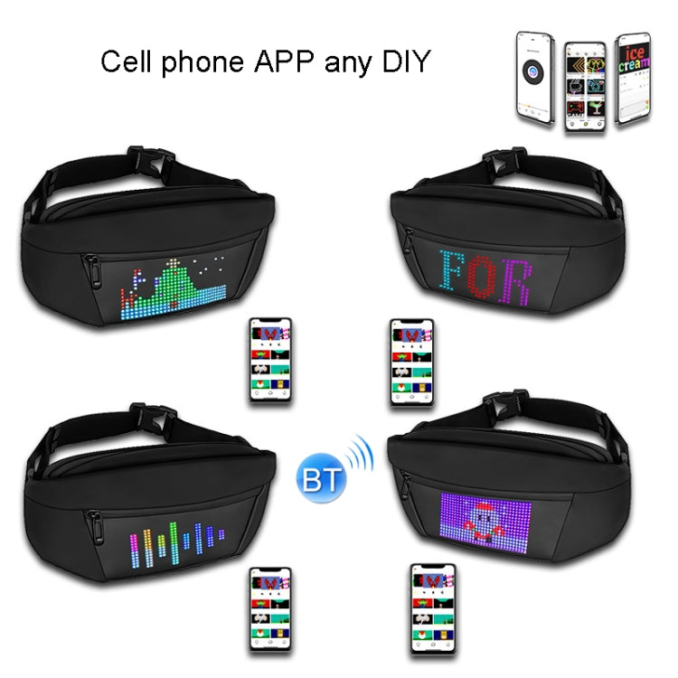 Bluetooth APP Oxford Cloth LED Pocket Outdoor Riding Color LED Waist Bag