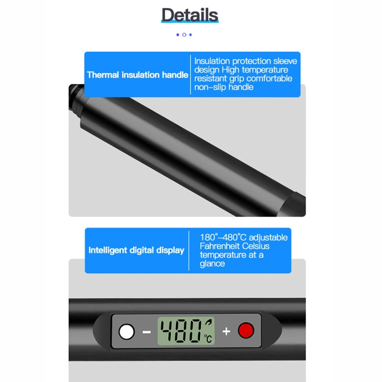 10pcs/ Set 80W Internal Heating Welding Digital Display Soldering Iron Temperature Adjustment Set, Black EU Plug, Black US Plug, Red EU Plug, Red US Plug