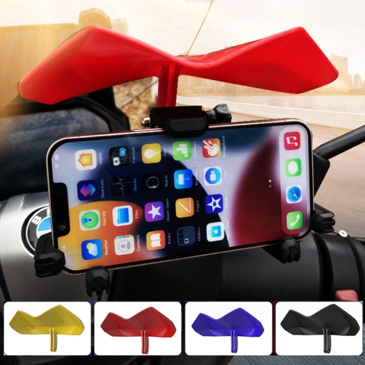 Motorcycle Mobile Phone Holder Sun & Rain Protection Expanded Deflector Wing, Red, Lemon Yellow, Blue