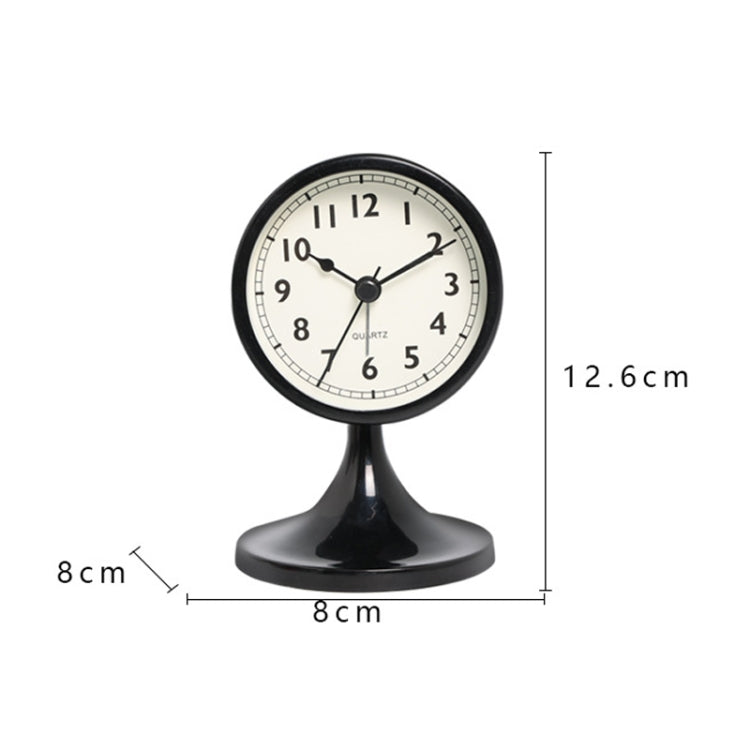 Metal Retro Silent Table Alarm Clock Student Bedside Clock With Night Light