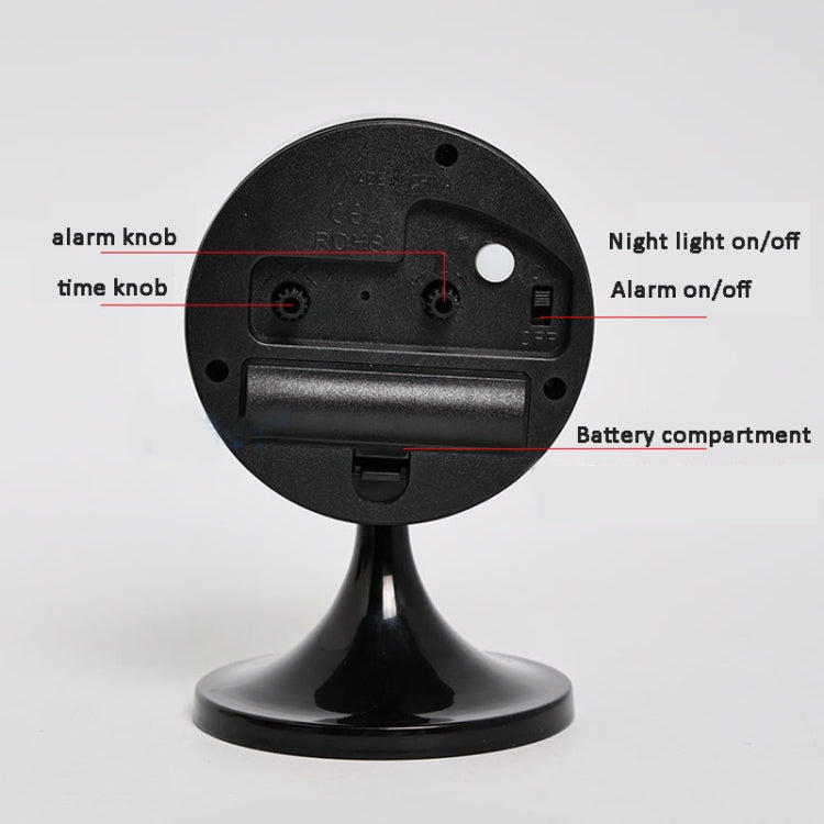 Metal Retro Silent Table Alarm Clock Student Bedside Clock With Night Light