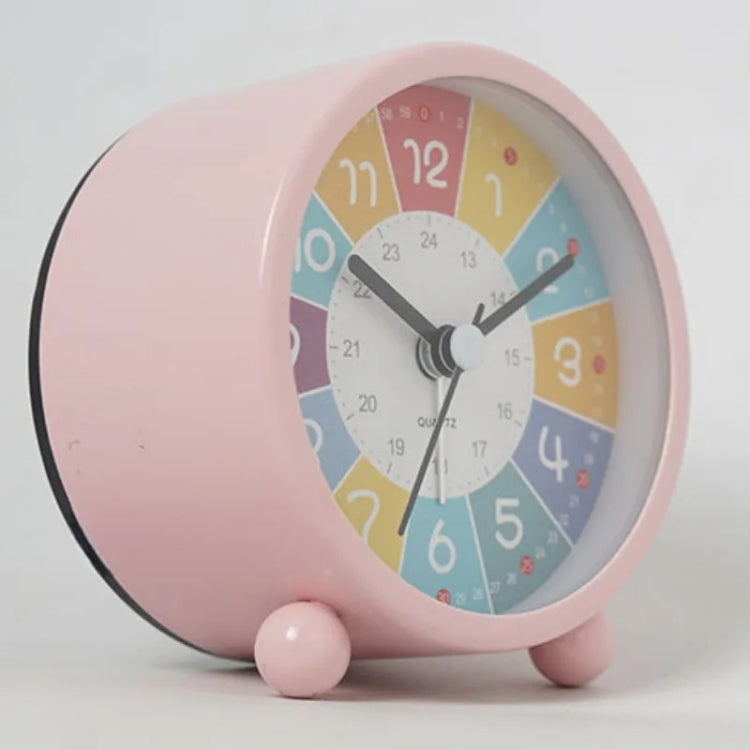 Children Educational Alarm Clock Desktop Mute Small Clock With Night Light, Yellow, Blue, Pink, White B, Blue B, Pink B