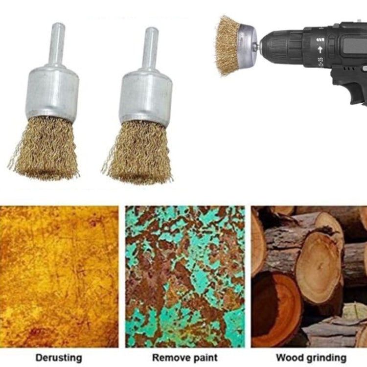 5pcs Wire Brush Industrial Grade Stainless Steel Rust Removal Wire Brush, 10x6x25mm, 12x6x25mm, 16x6x25mm, 20x6x25mm, 25x6x25mm, 30x6x25mm