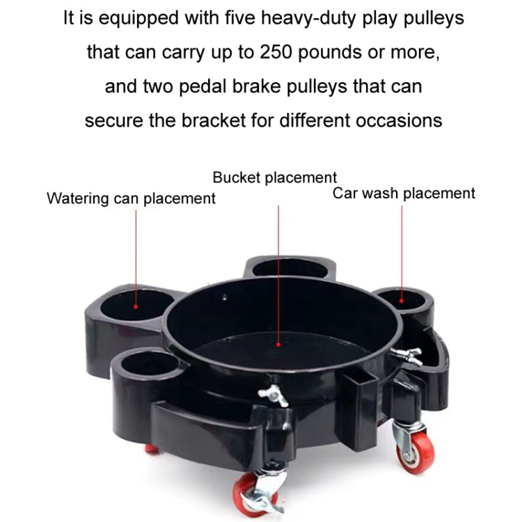 Multifunctional Cleaning Bucket Pulley Base Car Wash Mobile Stool