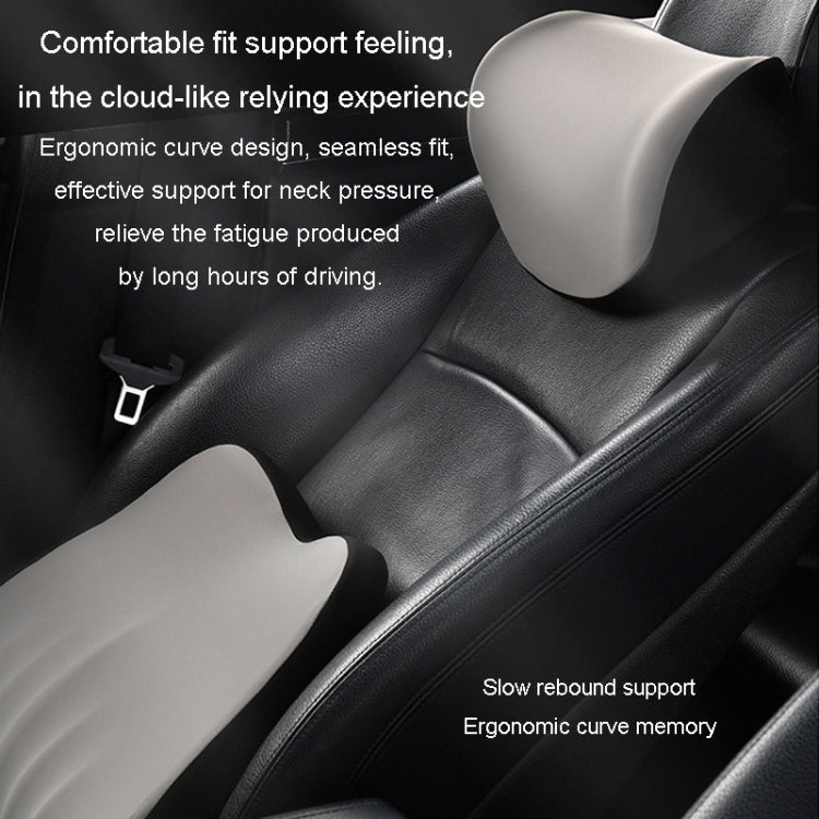 Car Memory Foam Neck Pillow Car Neck Rest Silk Pillow Car Seat Cervical Cushion, Headrest Black, Headrest Coffee, Headrest Gray, Lumbar Pad Coffee, Lumbar Pad Black, Lumbar Pad Gray