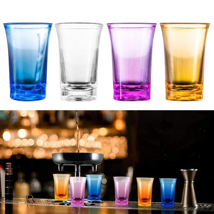 35ml Bar Party Acrylic Colorful Cup Mini Liquor Glass, Transparent, Yellow, Purple, Blue