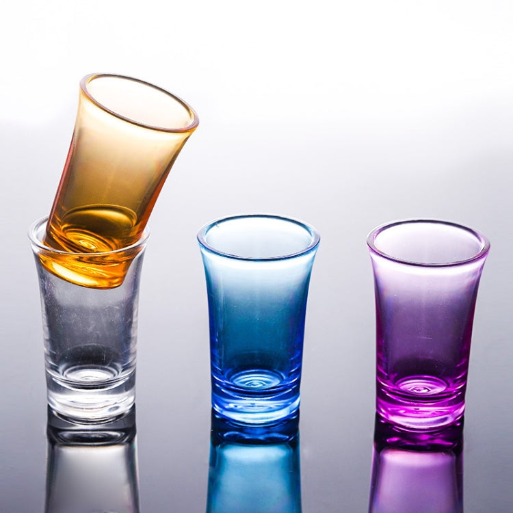 35ml Bar Party Acrylic Colorful Cup Mini Liquor Glass, Transparent, Yellow, Purple, Blue