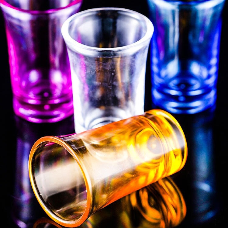35ml Bar Party Acrylic Colorful Cup Mini Liquor Glass, Transparent, Yellow, Purple, Blue