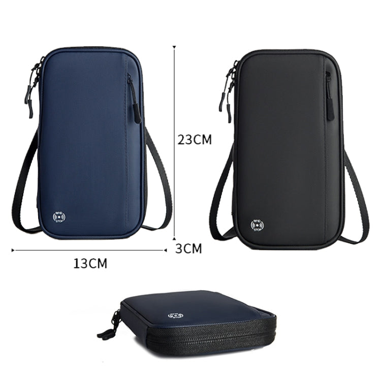 Travel Handheld ID Bag RFID Waterproof Multi-Card Neck Passport Case, Crossbody