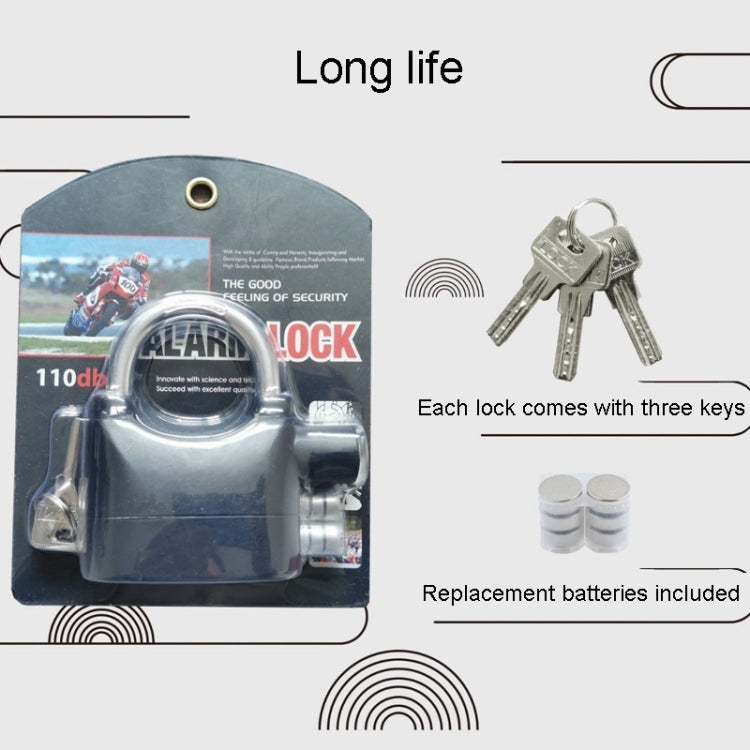 Outdoor Door Anti-Theft Alarm Lock Waterproof Anti-Pick Motorcycle Bicycle Padlock, Short Beam Model, Long Beam Model
