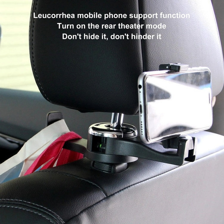Car Back Seat Double Hook Phone Holder, Black, Silver, Blue, Red
