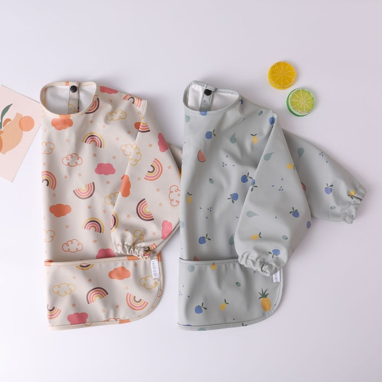 Long Sleeved Baby Bib Waterproof Washable Easy Clean Smock With Pocket, S, M, L