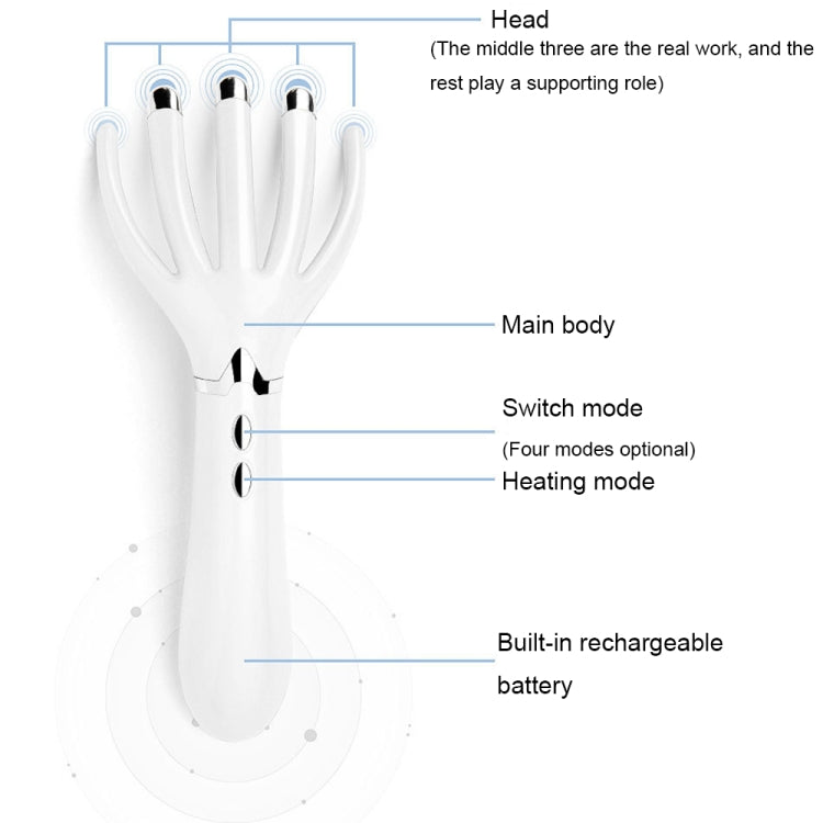 Mini Charging Electric Head Massager Multifunctional Heated Vibration Massage Comb