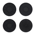 4pcs/set 6.8x0.3cm Car Anti-slip Silicone Water Coaster Storage Interior, Black, Gray, Brown, Green, Wine Red