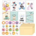 24pcs /Set Happy Birthday Greeting Card With Envelopes And Stickers Set, 24pcs /Set