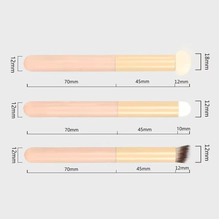 Wet and Dry Dual-use Portable Concealer Brush Multifunctional Beauty Tool, 3pcs /Set, Mushroom Style, Diagonal Style