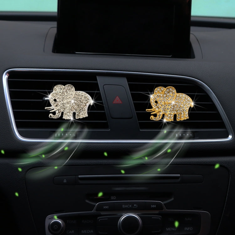 Metal Rhinestone Elephant Car Air Vent Aromatherapy Clip