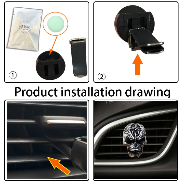 Retro Skull Car Aromatherapy Air Conditioner Air Outlet Clip