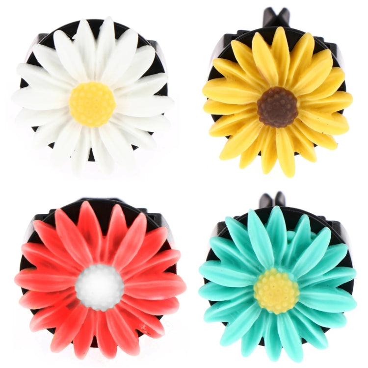 Colorful Resin Daisy Car Air Vent Aromatherapy Decorative Clip, White, Yellow, Red, Blue