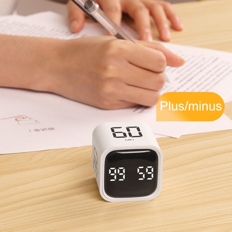 F4 Study Timer Kitchen Cooking Countdown Reminder Multifunctional Digital Alarm Clock, White, Black