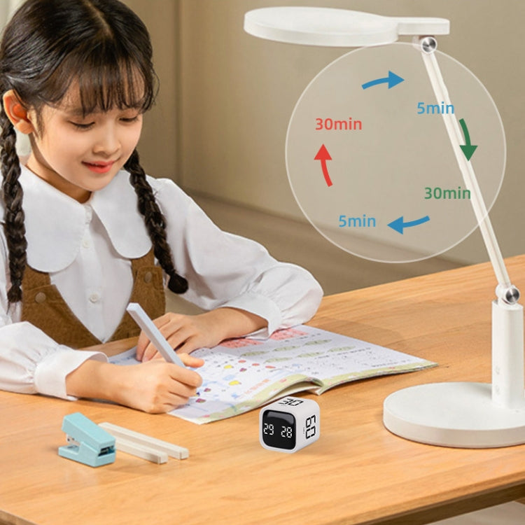 F4 Study Timer Kitchen Cooking Countdown Reminder Multifunctional Digital Alarm Clock, White, Black
