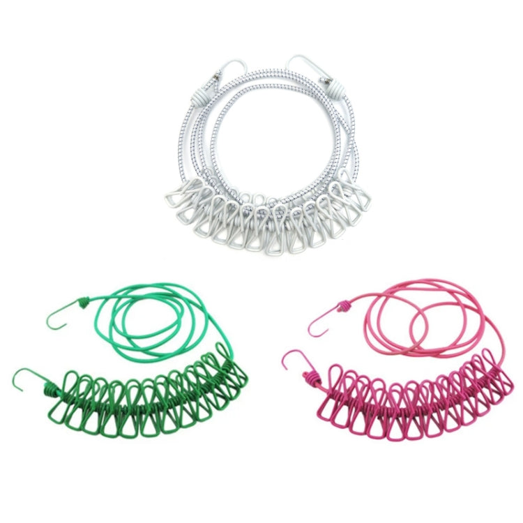 Outdoor Travel Retractable Windproof Clothesline with 12 Clips