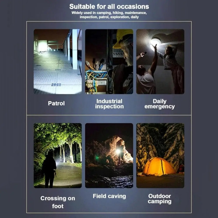 Outdoor LED Flashlight Multi-Functional Camping Lighting Flashlight Portable Rechargeable Work Lamp, X10-P50, X10