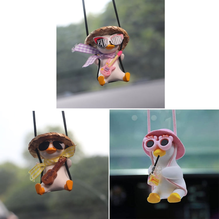 Car Cartoon Duck Rear View Mirror Interior Pendant