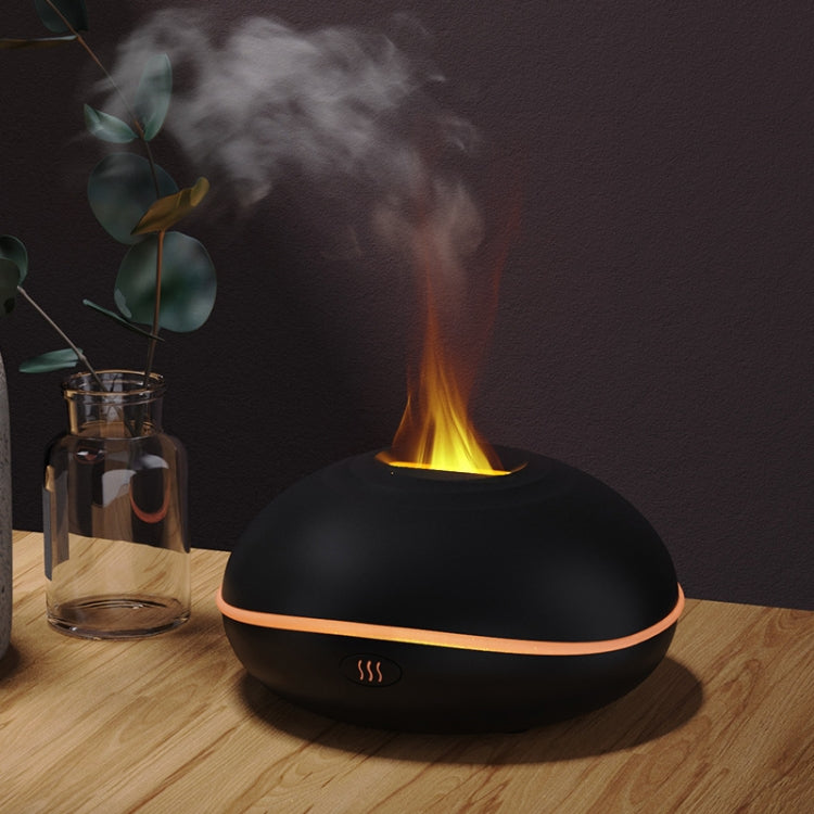 SD13 200ML Car USB Flame Aromatherapy Diffuser Home LED Night Light Silent Mist Humidifier, Black, White